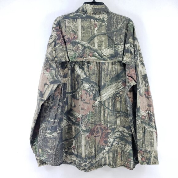 Mossy Oak Mens 2XL Vented Hunted Shirt Camouflage Long Sleeve Break Up Infinity - Picture 2 of 9